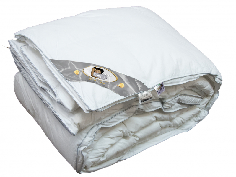 Couette blanche pliée, prête à être utilisée, idéale pour aborder le thème « comment dormir pendant la canicule ».